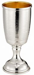 Pedestal Hammered Sterling Silver Kiddush Cup